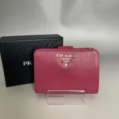 Prada 極美品 二つ折り財布 ヴィッテロ ムーブ レザー ピンク プラダ