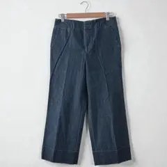 PT01 SHALA デニム風 ワイドパンツ クロップド(L)イタリア製のサムネイル