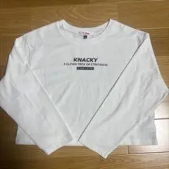 ピンクラテ 長袖カットソー XS/130 ホワイト