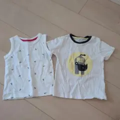 キッズ Tシャツ 2枚セット マリン柄 アニマル柄のサムネイル