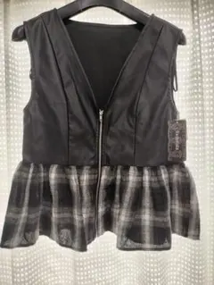 新品未使用 Radalista フェイクレザー ベスト ペプラムジレ M