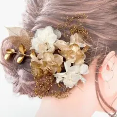フラワーヘッドドレス　和装 袴 振袖 成人式 卒業式 結婚式 和装 髪飾り
