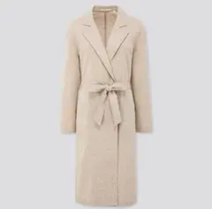 美品　UNIQLO ユニクロ　リネン　コットンコート　ベージュ　S