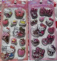 Sanrio ハローキティ　スパンコールパーティー　2点　カプセルシール　新品
