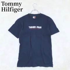 トミーヒルフィガー 半袖Tシャツ ネイビー シンプル カジュアル 英字プリント