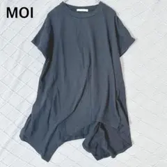 MOI トップス カットソー ブラック アシンメトリー 変形 半袖　Tシャツ'のサムネイル