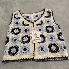【新品未使用】しまむらSUNNY HOUSE パッチワークベスト　タグ付きのサムネイル