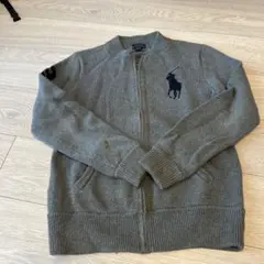 POLO RALPH LAUREN グレー ジップアップセーター L(14-16
