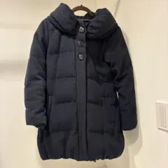 ネイビー フード付き ダウンジャケット