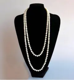 パールロングネックレス 2連巻 3連巻 フォーマル アクセサリー 留め具なし