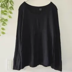 a.n.a 海外古着 ロンT 黒 ブラック L コットン モダール ストレッチ