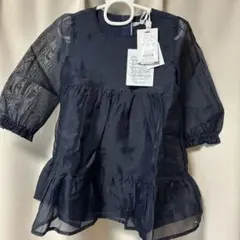 新品タグ付き✨エムズグレイシー 花柄 フリルシフォンブラウス 黒 36