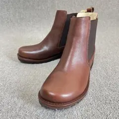 ホッコ hocco サイドゴアブーツ ブラウン レザー 23.0㎝