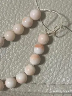 天然桃珊瑚 サンゴ コーラル 6〜7mm ネックレス パーツ 糸切れ