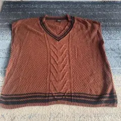 AS KNOW AS PINKY ブラウン Vネック ニットベスト