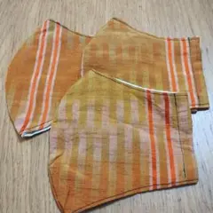 ★送料込 大島紬柄 インナーマスク大人メンズより大きめサイズ　3枚セット⑨