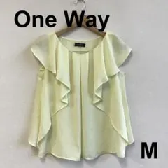 最終　C0827A09【One Way】ノースリーブフリルブラウス　(M)