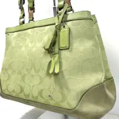 希少カラー✨ COACH シグネチャー グリーン ショルダーバッグ 6830