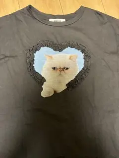 フリークスストア　publux 半袖Tシャツ　フリーサイズ　猫　ハートレースのサムネイル