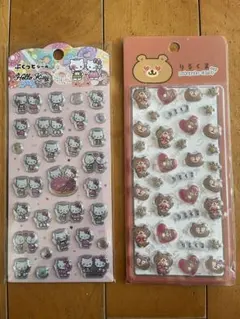 りるくま　キティ　サンリオ　ウォーターシール　　　　 ドロップシール　ぷくぷく