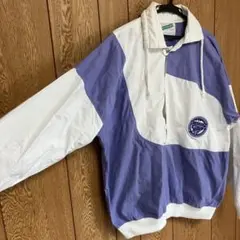 90s 紫×白　メンズ　Lサイズ　レトロ