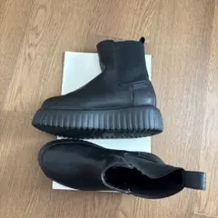 【美品】サイドゴアブーツ(ブラック)厚底 M
