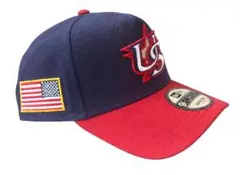 WBC 2026 アメリカ代表 公式キャップ ネイビー/レッド フリーサイズ
