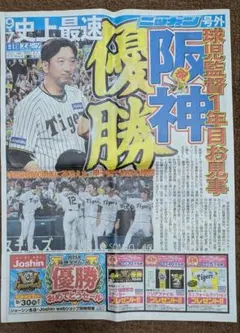 ★2025年9/7 阪神タイガース リーグ優勝記念 日刊スポーツ号外 ★①のサムネイル
