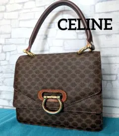 美品♥セリーヌ ハンドバッグ マカダム ガンチーニ ダブルフラップ CELINE