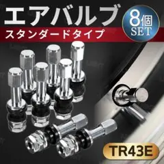 エアバルブ 8個 セット スタンダード TR43E チューブレス クランプインのサムネイル
