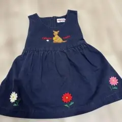 chiecosaku 刺繍 ワンピース ネイビー 90cm 紺　ミキハウス
