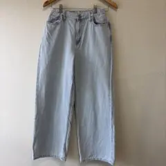 ユニクロ　キッズ　ワイドフィットストレートジーンズ　160cm ブルー