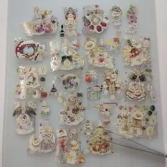 海外☆PET剥離紙付きマスキングテープ(1ループ分)・フレークシール20枚♪