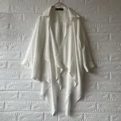 CECIL McBEE 【M】 ホワイト レース切替 フロント結び 長袖シャツのサムネイル