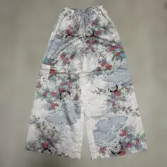 着物リメイク　ワイドパンツ　ハンドメイド