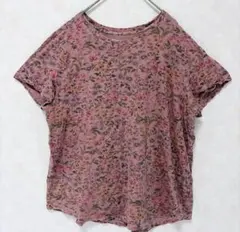 オールドネイビー 花柄 Tシャツ 半袖 XL ピンク 総柄 ボタニカル 古着のサムネイル