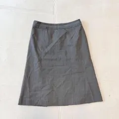 【コムサイズム】膝丈タイトスカート（M)オフィス ジップアップ 台形 ウール混