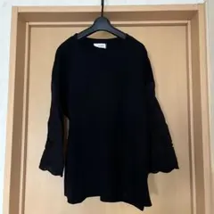 黒 レース袖 長袖トップス
