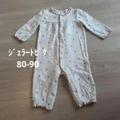 ジェラートピケ いちご柄ロンパース 80-90