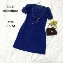 ヴィンテージ 膝丈ワンピース ウール100% バルーンスリーブ 半袖 上品 M