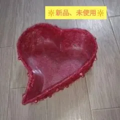 ハート型 バスケット 小物入れ レッド