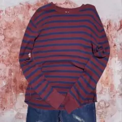 00s OLD GAP アーカイブ ボーダー サーマル ロンT y2k グランジ