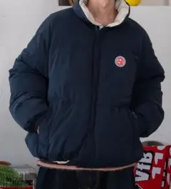 Perushu スタンドネックリバーシブル中綿ブルゾン