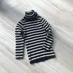 ブランシェス タートルネック リブニット ボーダー