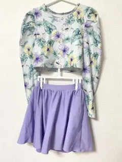 branshes 花柄　セパレート水着 130cm ラベンダー