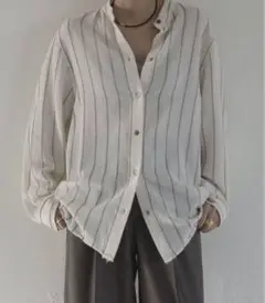 Plage Pin stripeバンドカラーシャツ - メルカリ