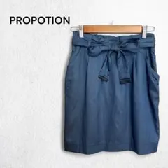 プロポーション ミニスカート ポケット 共布リボン付き フェミニン きれいめ