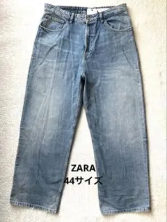 ZARAストレートワイドデニム　44 XXL ライトブルー 大きいサイズ　新品
