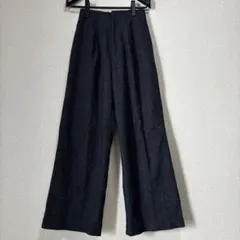 ナノユニバース nanouniverse ツイード風ワイドパンツ　ウール　暖かい