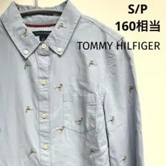 トミーヒルフィガー 160 長袖シャツ 鳥柄 ボタンダウン